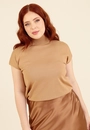 Blusa Tricô Manga Curta Gola Alta