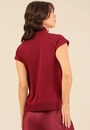 Blusa Tricô Manga Curta Gola Alta