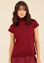 Blusa Tricô Manga Curta Gola Alta