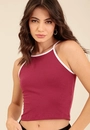 Blusa Com Alça Bicolor Em Cotton