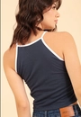 Blusa Com Alça Bicolor Em Cotton