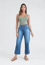 Calça Jeans Cropped Com Cinto