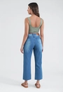 Calça Jeans Cropped Com Cinto