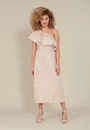 Vestido Ombro Só Com Babado Em Estampa Floral Jasmim
