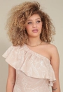 Vestido Ombro Só Com Babado Em Estampa Floral Jasmim