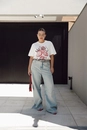Calça Jeans Wide Leg Com Recorte