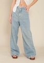 Calça Jeans Wide Leg Com Recorte