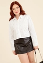 Camisa Em Tricoline Manga Longa Com Apliques Strass
