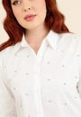 Camisa Em Tricoline Manga Longa Com Apliques Strass