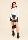 Camisa Em Tricoline Manga Longa Com Apliques Strass