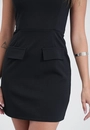 Vestido Curto Em Malha Crepe Decote Reto