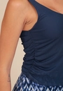 Blusa Sem Manga Em Tule Com Franzido Lateral
