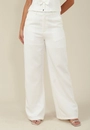 Calça Wide Leg Com Bolso Faca Em Alfaiataria