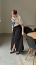 Saia Midi Em Tricoline Com Bolso Transpasse E Fenda