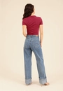 Calça Jeans Wide Leg Barra Virada