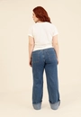 Calça Jeans Wide Leg Barra Virada