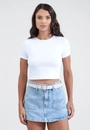 Blusa Básica Em Poliamida Manga Curta