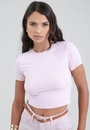 Blusa Básica Em Poliamida Manga Curta
