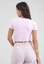 Blusa Básica Em Poliamida Manga Curta