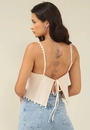 Blusa Em Linho Com Alça E Aplicação de Pérolas