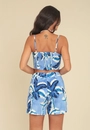 Short Com Prega Em Linho Estampa Coqueiro