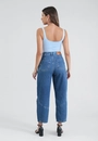 Calça Em Sarja Balloon Azul