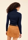 Blusa Cropped Trico Manga Longa Gola Alta