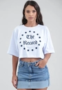T-Shirt Raglã Com Silk Estrelas Em  Meia Malha