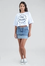 T-Shirt Raglã Com Silk Estrelas Em  Meia Malha