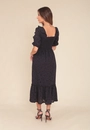 Vestido Midi Laise Com Babado Na Manga 3/4