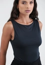Blusa Malha Sem Manga Decote Canoa