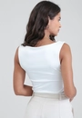 Blusa Malha Sem Manga Decote Canoa