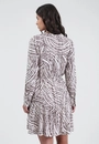 Vestido Chemise Curto Manga Longa Em Viscose Estampada