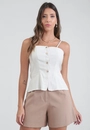 Blusa Com Alças E Botões Em Alfaiataria