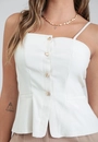 Blusa Com Alças E Botões Em Alfaiataria