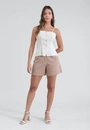 Blusa Com Alças E Botões Em Alfaiataria