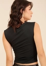 Blusa Em Malha Sem Manga Busto Franzido