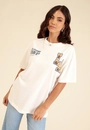 T-Shirt Oversize Manga Curta Em Meia Malha LA