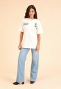 T-Shirt Oversize Manga Curta Em Meia Malha LA