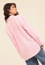 Camisa Oversized  Manga Longa Listrada Em Crepe