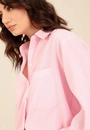 Camisa Oversized  Manga Longa Listrada Em Crepe