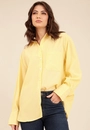 Camisa Oversized  Manga Longa Listrada Em Crepe
