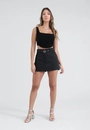 Short Saia Em Alfaiataria Com Cinto