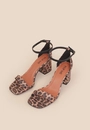 Sandália Animal Print Com Salto Bloco