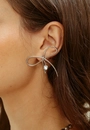Brinco Laço Com Strass-Prata
