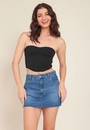 Saia Jeans Curta Com Bolso