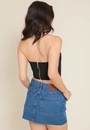 Saia Jeans Curta Com Bolso
