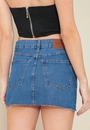Saia Jeans Curta Com Bolso
