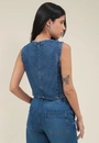 Colete Jeans Recorte Frontal