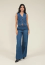 Colete Jeans Recorte Frontal